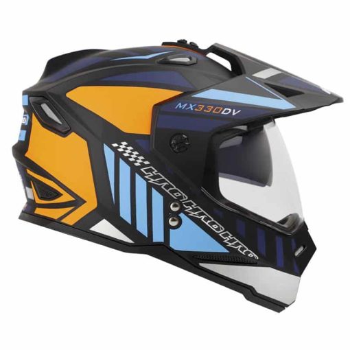 Casco Hro Mx330 Dv Merax Negro Mate Azul - Image 2
