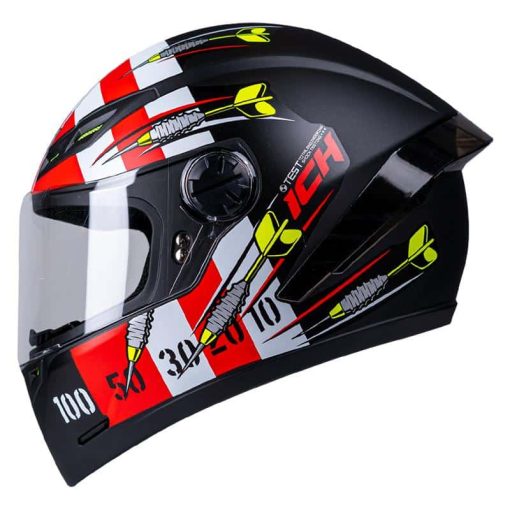 Casco Ich 501Sp Bullseye Negro Mate Rojo