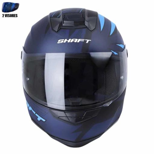 Casco Shaft 502 + Obsequio Olaf Negro Mate Azul - Image 3