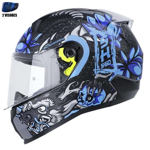 Casco Shaft 560 + Obsequio Tianlong Gris Mate Azul