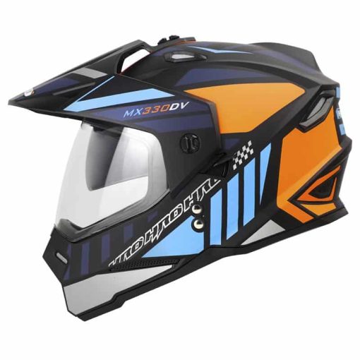 Casco Hro Mx330 Dv Merax Negro Mate Azul