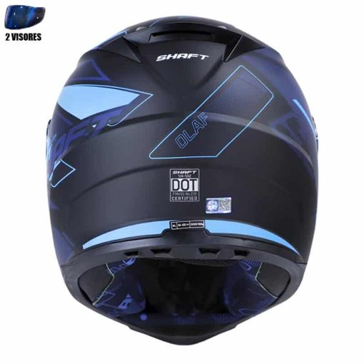Casco Shaft 502 + Obsequio Olaf Negro Mate Azul - Image 2