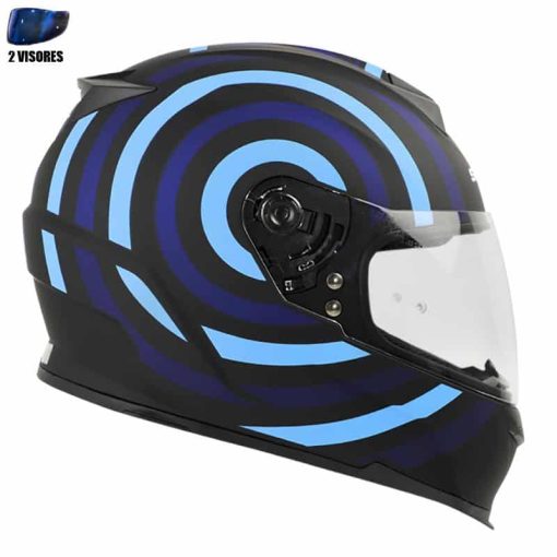 Casco Shaft 502 + Obsequio C-Ray Negro Mate Azul - Image 2