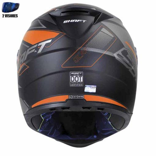 Casco Shaft 502 + Obsequio Olaf Negro Mate Naranja - Image 3