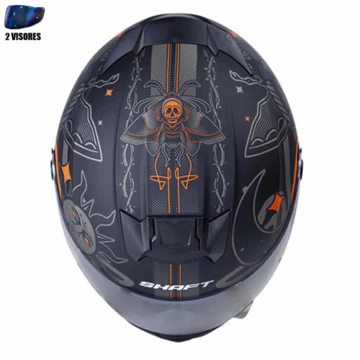 Casco Shaft 502 + Obsequio Blackwork Negro Mate Naranja - Image 3