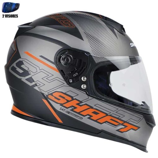 Casco Shaft 502 + Obsequio Olaf Negro Mate Naranja - Image 2