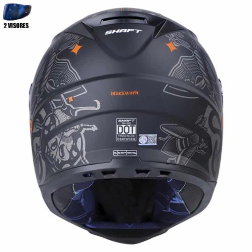 Casco Shaft 502 + Obsequio Blackwork Negro Mate Naranja - Image 4
