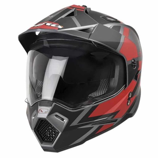 Casco Hro Mx330 Dv Light Gris Mate Rojo - Image 5