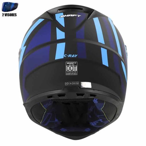 Casco Shaft 502 + Obsequio C-Ray Negro Mate Azul - Image 4