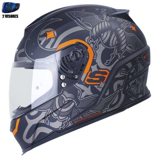 Casco Shaft 502 + Obsequio Blackwork Negro Mate Naranja