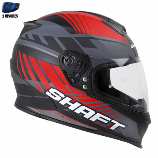 Casco Shaft 502 + Obsequio Gaze Negro Mate Rojo - Image 2