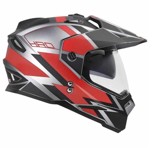 Casco Hro Mx330 Dv Light Gris Mate Rojo - Image 2
