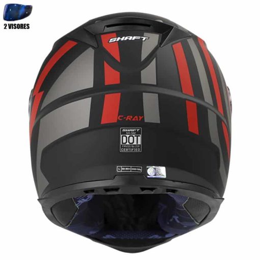 Casco Shaft 502 + Obsequio C-Ray Negro Mate Rojo - Image 4