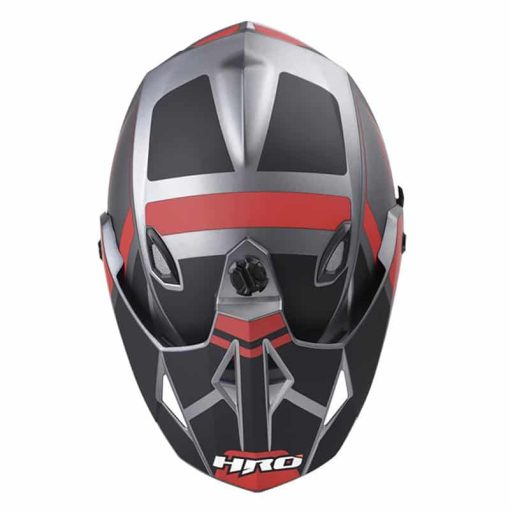 Casco Hro Mx330 Dv Light Gris Mate Rojo - Image 3