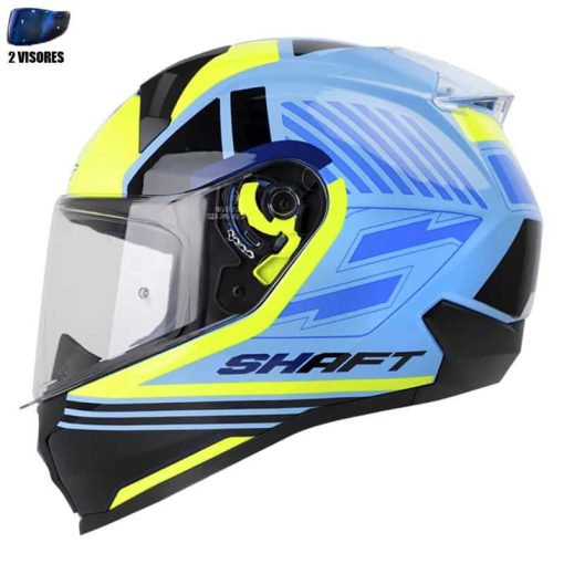 Casco Shaft 560 + Obsequio Cesio Azul Brillo Amarillo