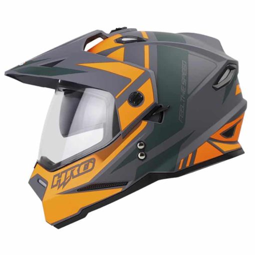Casco Hro Mx330 Dv Guider Gris Mate Naranja