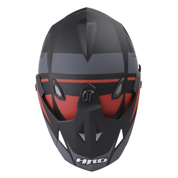 Casco Hro Mx330 Dv Guider Negro Mate Rojo2 - Punto Llantas 2
