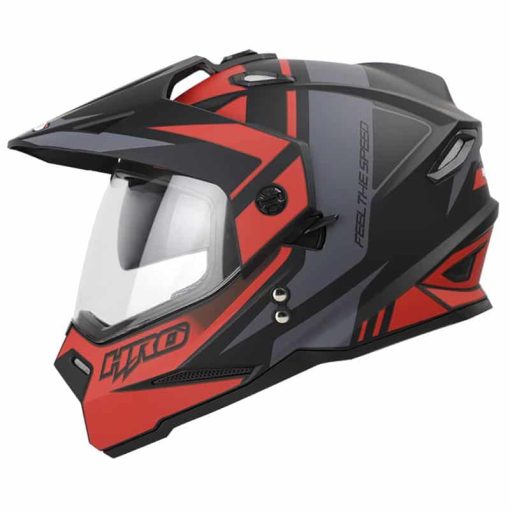 Casco Hro Mx330 Dv Guider Negro Mate Rojo