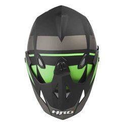 Casco Hro Mx330 Dv Guider Negro Mate Verde1 - Punto Llantas 4
