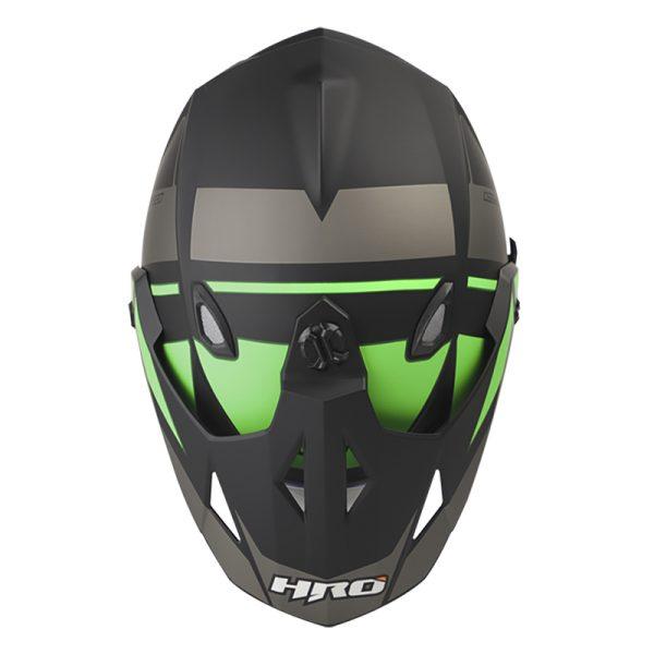 Casco Hro Mx330 Dv Guider Negro Mate Verde1 - Punto Llantas 5