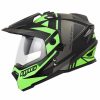 Casco Hro Mx330 Dv Guider Negro Mate Verde2 - Punto Llantas 4