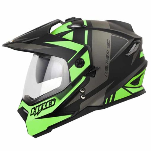 Casco Hro Mx330 Dv Guider Negro Mate Verde