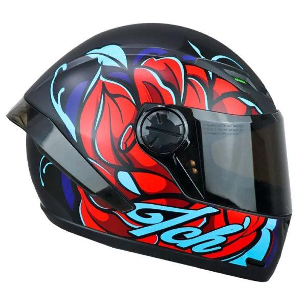 Casco Ich 501Sp Bloom Negro Mate Azul2 - Punto Llantas 2