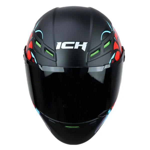 Casco Ich 501Sp Bloom Negro Mate Azul3 - Punto Llantas 3