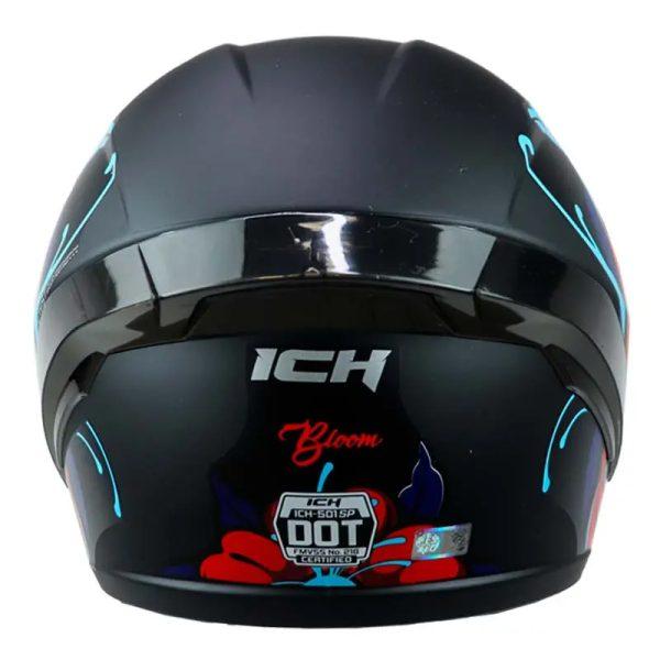 Casco Ich 501Sp Bloom Negro Mate Azul4 - Punto Llantas 4