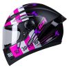 Casco Ich 501Sp Bullseye Negro Mate Fucsia4 - Punto Llantas 6