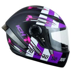 Casco Ich 501Sp Bullseye Negro Mate Morado3 - Punto Llantas 1