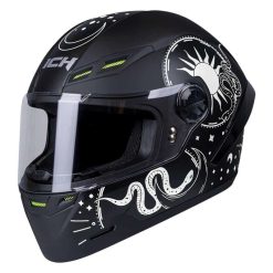 Casco Ich 501Sp Ofiuco Negro Mate Blanco1 - Punto Llantas 2