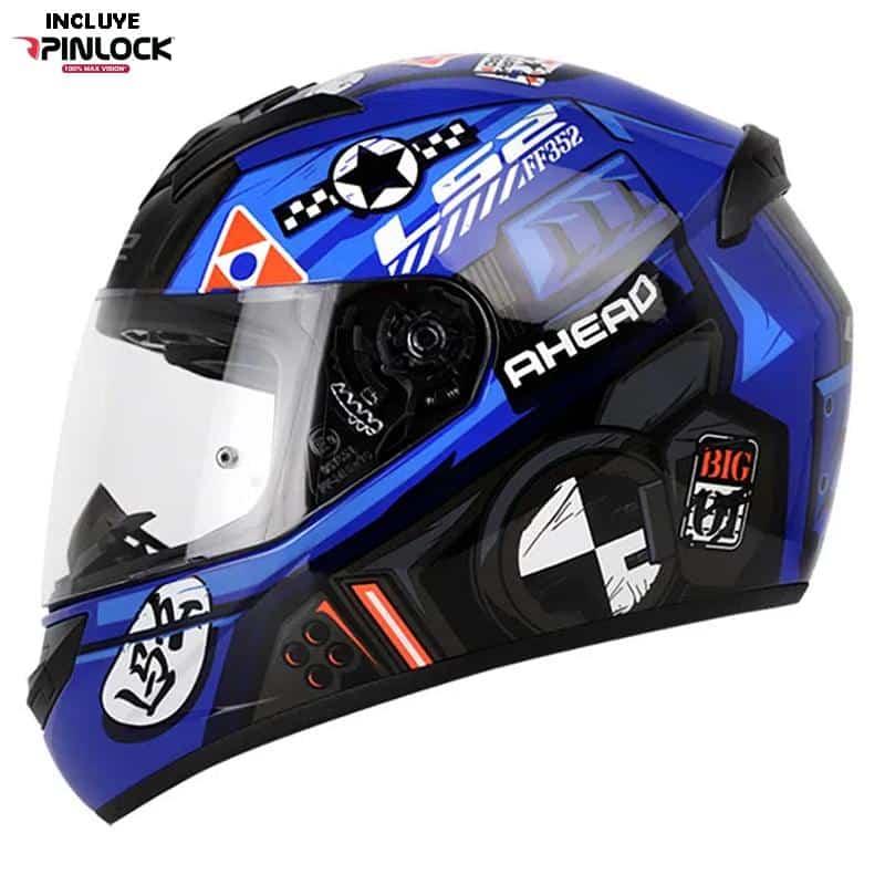 Casco ls2 sales azul y blanco