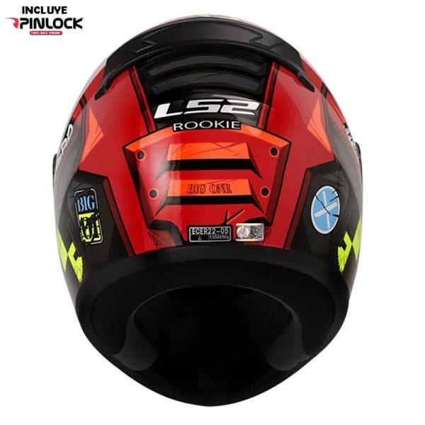 Casco Ls2 352 Big One Rojo Brillante Amarillo2 - Punto Llantas 3