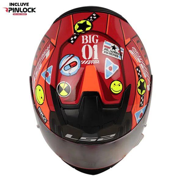 Casco Ls2 352 Big One Rojo Brillante Amarillo3 - Punto Llantas 2