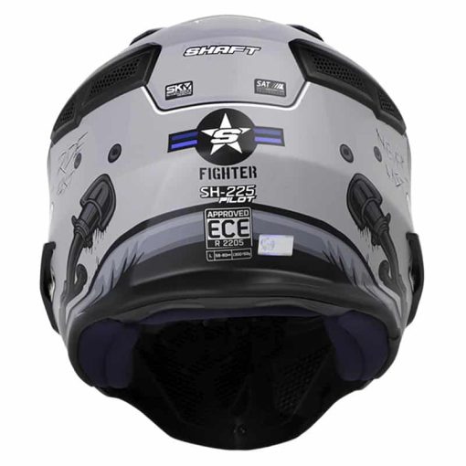 Casco Shaft 225 Pilot Fighter Gris Mate Azul Navy - Image 2