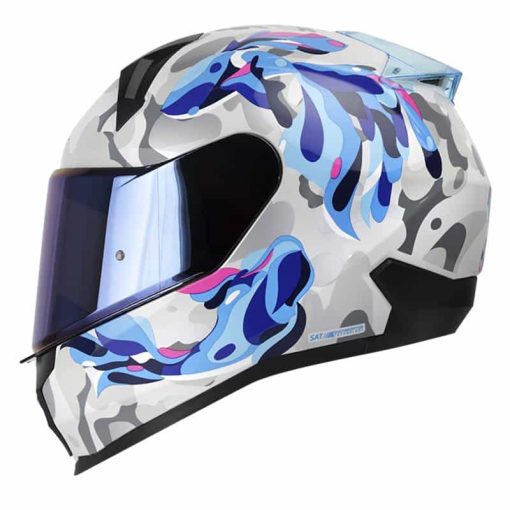 Casco Shaft 560 Aquaria  Blanco Brillo Azul
