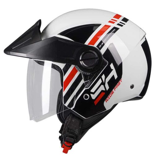 Casco Shaft 212 Jet Blanco Brillo Rojo