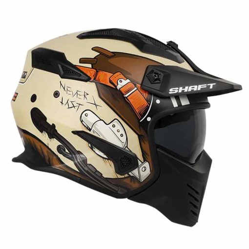 Casco Shaft 225 Pilot Fighter Cafe Mate Naranja - Image 5