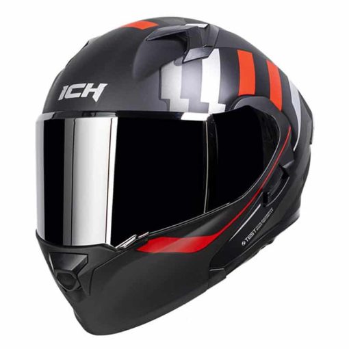 Casco Ich 3120Dv Knock Negro Brillo Rojo - Image 3