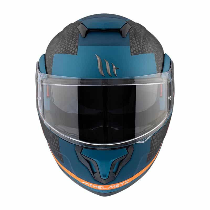 MT casco moto modular Atom SV Adventure B7 azul mate