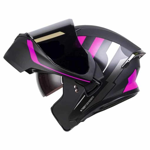 Casco Ich 3120Dv Knock Negro Mate Fucsia