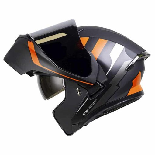 Casco Ich 3120Dv Knock Negro Brillo Naranja