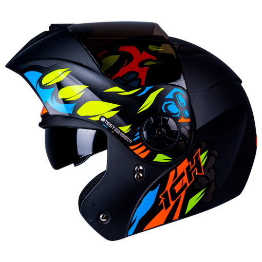 Casco Ich 3110 Guinz Negro Mate Naranja