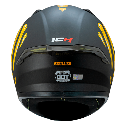 Casco Ich 503Sp Skuller Negro Mate Amarillo - Image 5