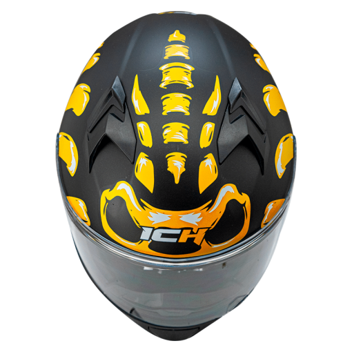 Casco Ich 503Sp Skuller Negro Mate Amarillo - Image 4