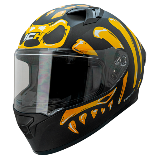 Casco Ich 503Sp Skuller Negro Mate Amarillo - Image 2