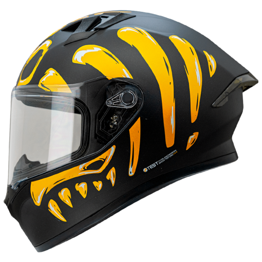 Casco Ich 503Sp Skuller Negro Mate Amarillo