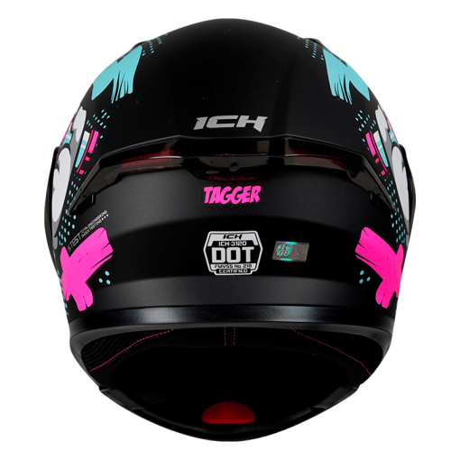 Casco Ich 3120Dv Tagger Negro Mate Fucsia - Image 3