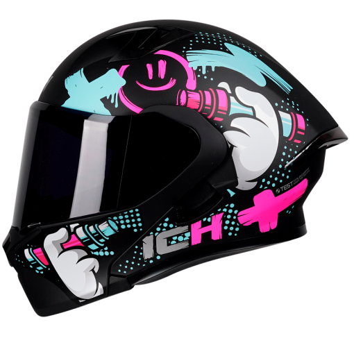 Casco Ich 3120Dv Tagger Negro Mate Fucsia - Image 2